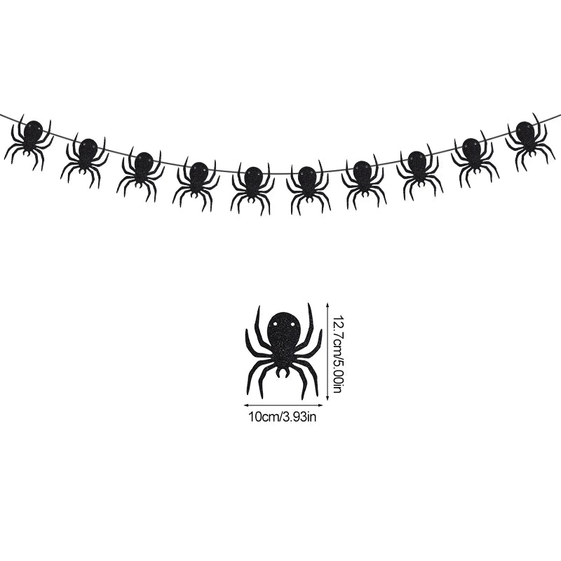 1set Halloween Decoration Banner Bunting Scary Spider Ghost Bat Hanging - product image 7