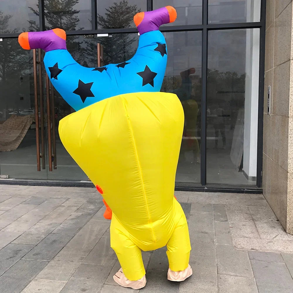 Handstand Clown Inflatable Costume Blow Up Outfit Halloween Costume Dress for Adult - View 6