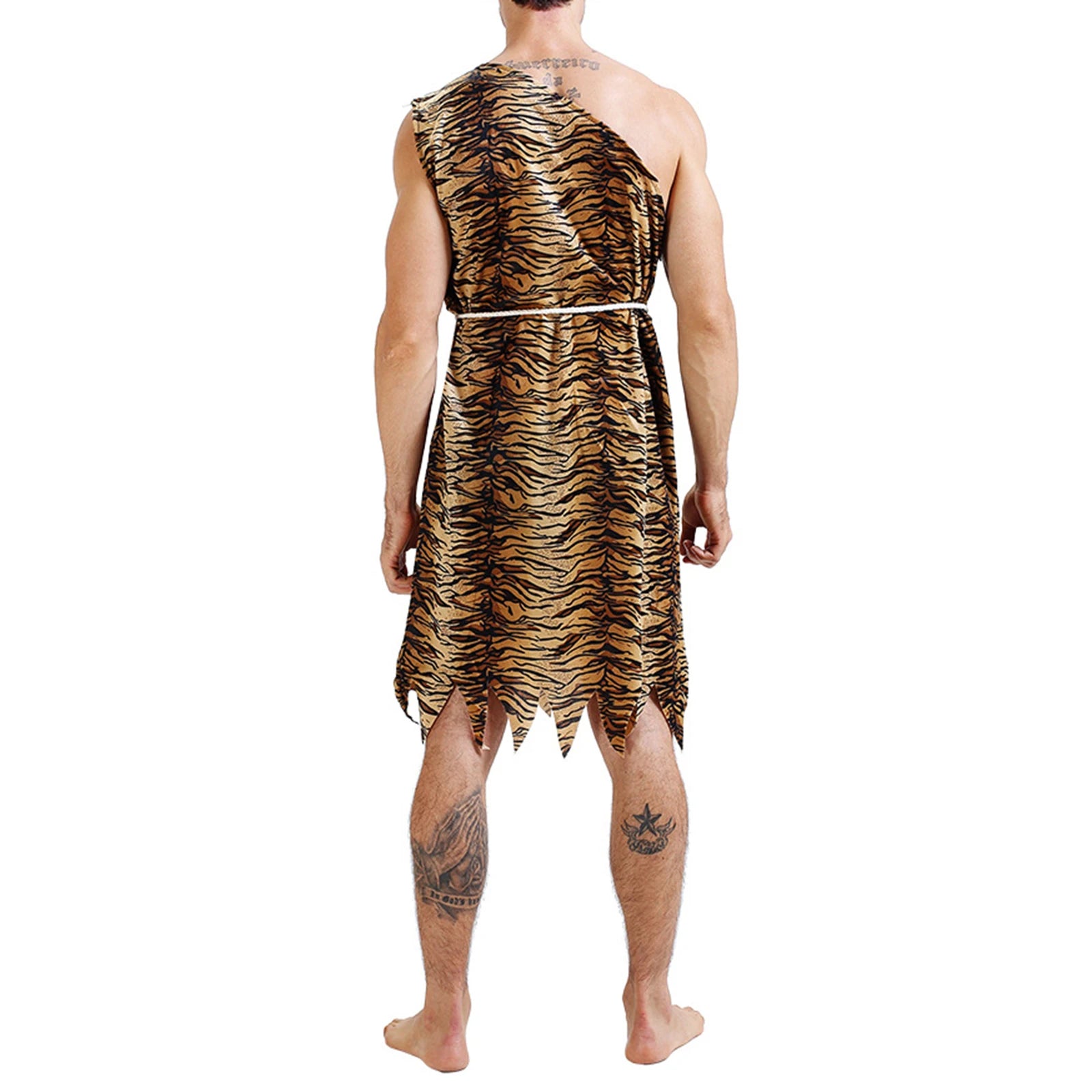 Combhasaki Adult Unisex Halloween Caveman Costume for Women / Men Leopard Print Costume - View 4