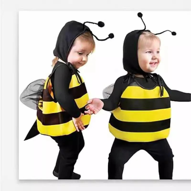 Family Animal Costumes for Men Women Halloween Fancy Bee Costume Outfits Adults Toddler - YELLOW / 35.4 in (90 cm)