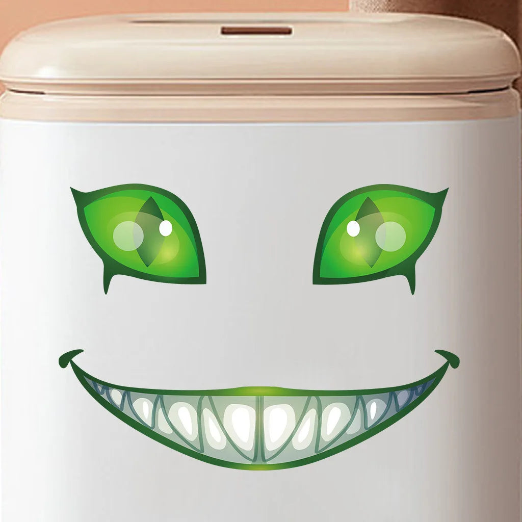 Scary Clown Face Glow-in-the-Dark Halloween Wall Decal