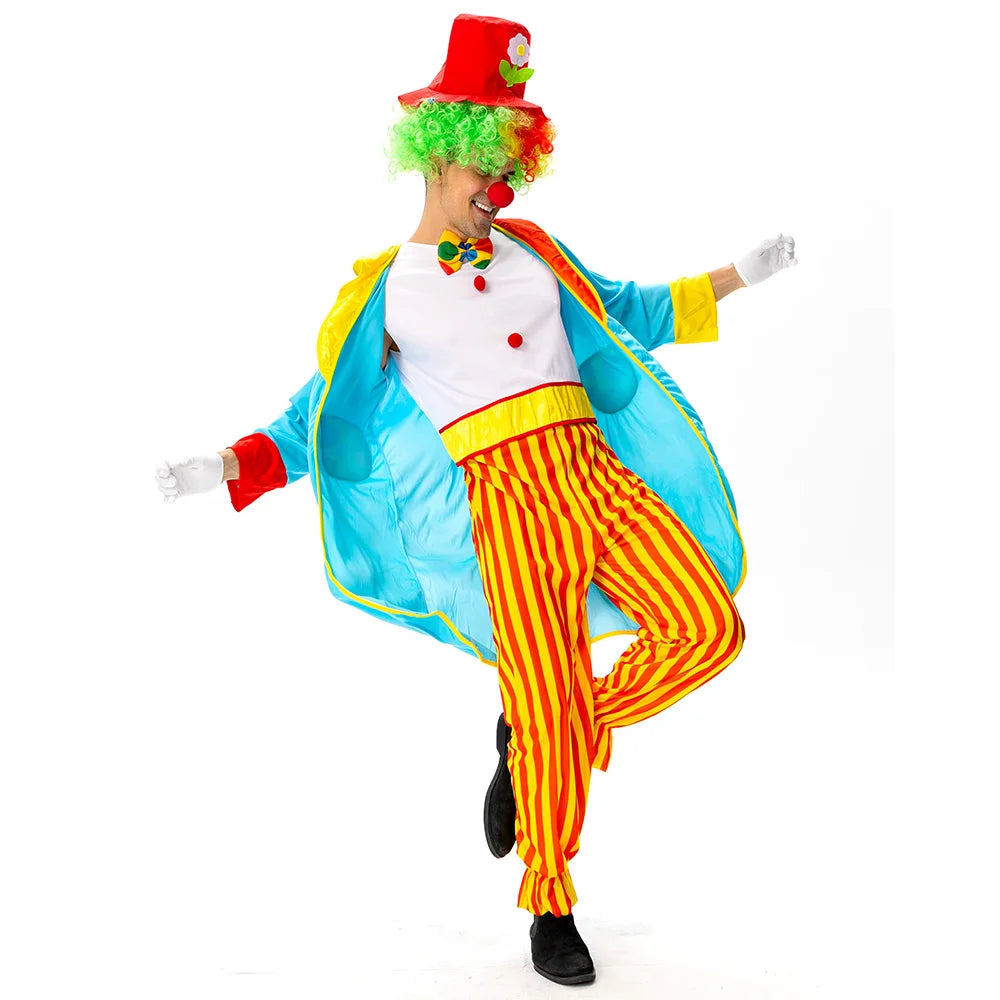 New Adult Men's Clown Costume Halloween Cosplay Clown Dress Up Circus Clown Performance Costume Full Set of - product image 5