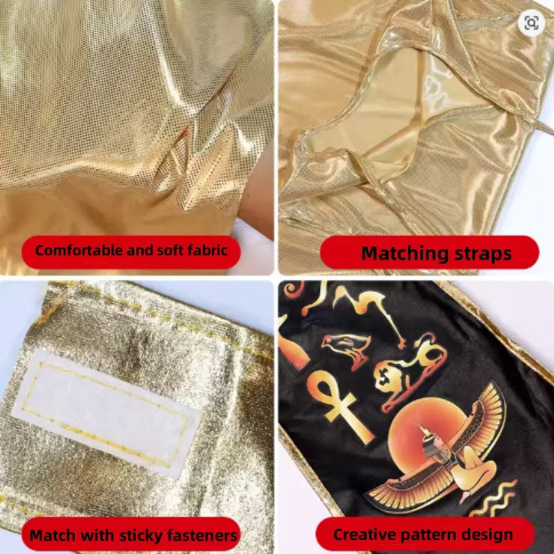 Kids' Egyptian parent- Ancient king Pharaoh goddess Cleopatra golden Costume - alternate view 2