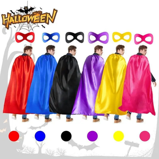 Adult Cloak Color Options Drawstring Tied Cape Mask 140x90cm Costume
