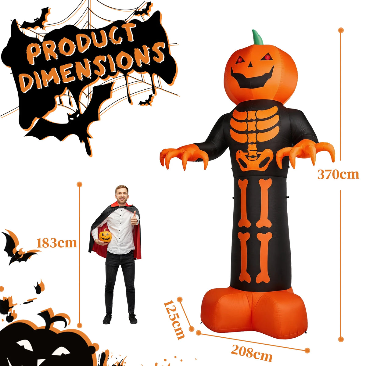 Grim Reaper Skeleton Halloween Decoration - Black Inflatable - product image 3