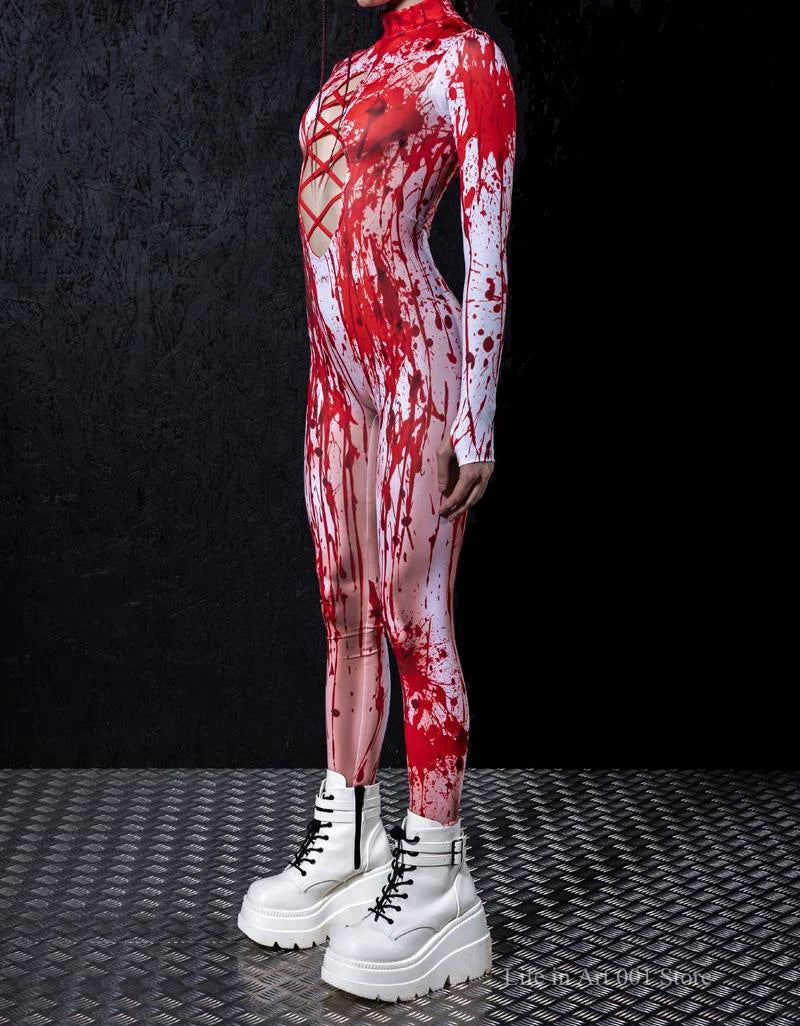 Cyberpunk Costume for Women | Sci-Fi Printed Bodysuit