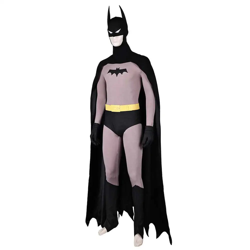 Bat Men Costume Bruce Superhero Disguise for Adult Man Jumpsuit Cloak Bat Mask Bodysuit - Clothes and Mask / M