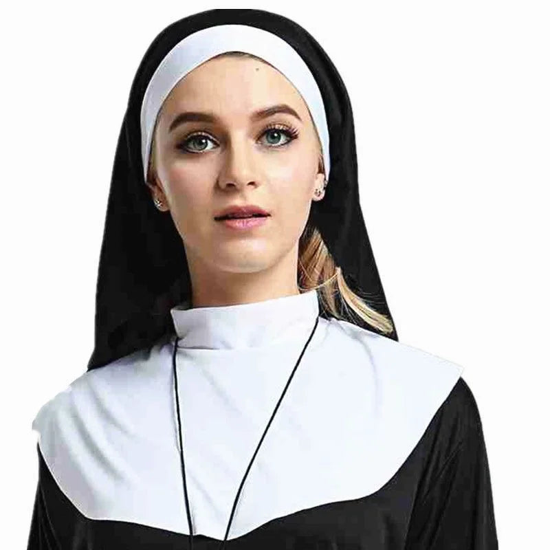 Halloween Costume Women's Nun Costume Traditional Adult Sister Black Robe Religious - View 5