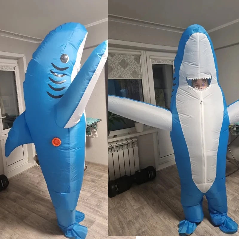 Adult Shark Cosplay Inflatable Halloween Costume Halloween Birthday Gift Cosplay Party Inflatable Costume