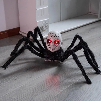 Horror Animatronic Doll Face Spider Motion Activated Glowing Animatronic