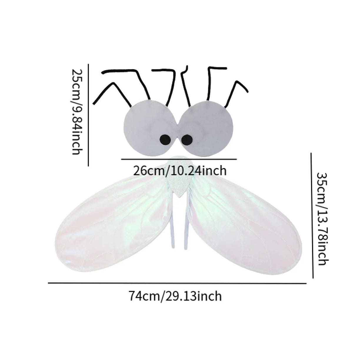 Comfortable Fly Wing and Mask Birthday Stage Events Pretend Halloween Mask - product image 6