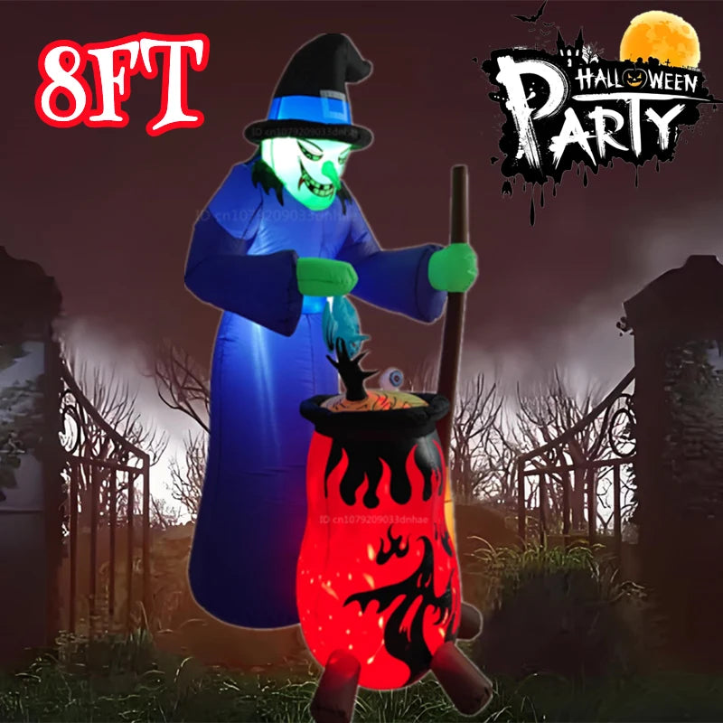 2.4M/8FT Halloween Witch Inflatable Decoration with LED Lights for Halloween - product image 2