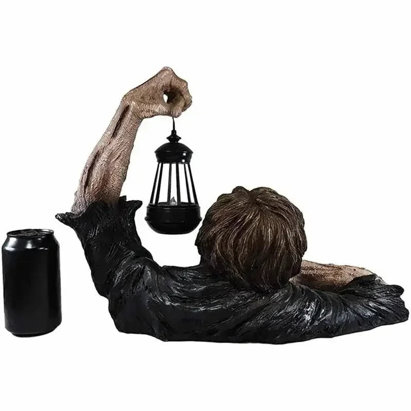 1pc Halloween Zombie Crawling Horror Decor Scary LED Lights Zombie Holding Lantern - View 5