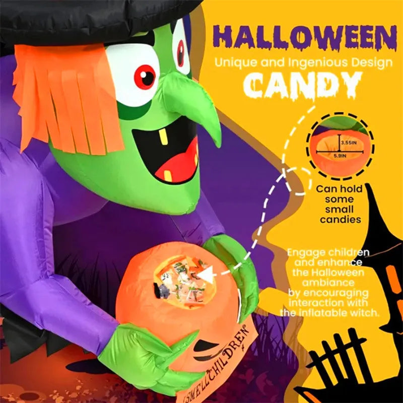 4.4 ft/4.5FT Inflatable Toys Decoration Climbing Window Witch Model
