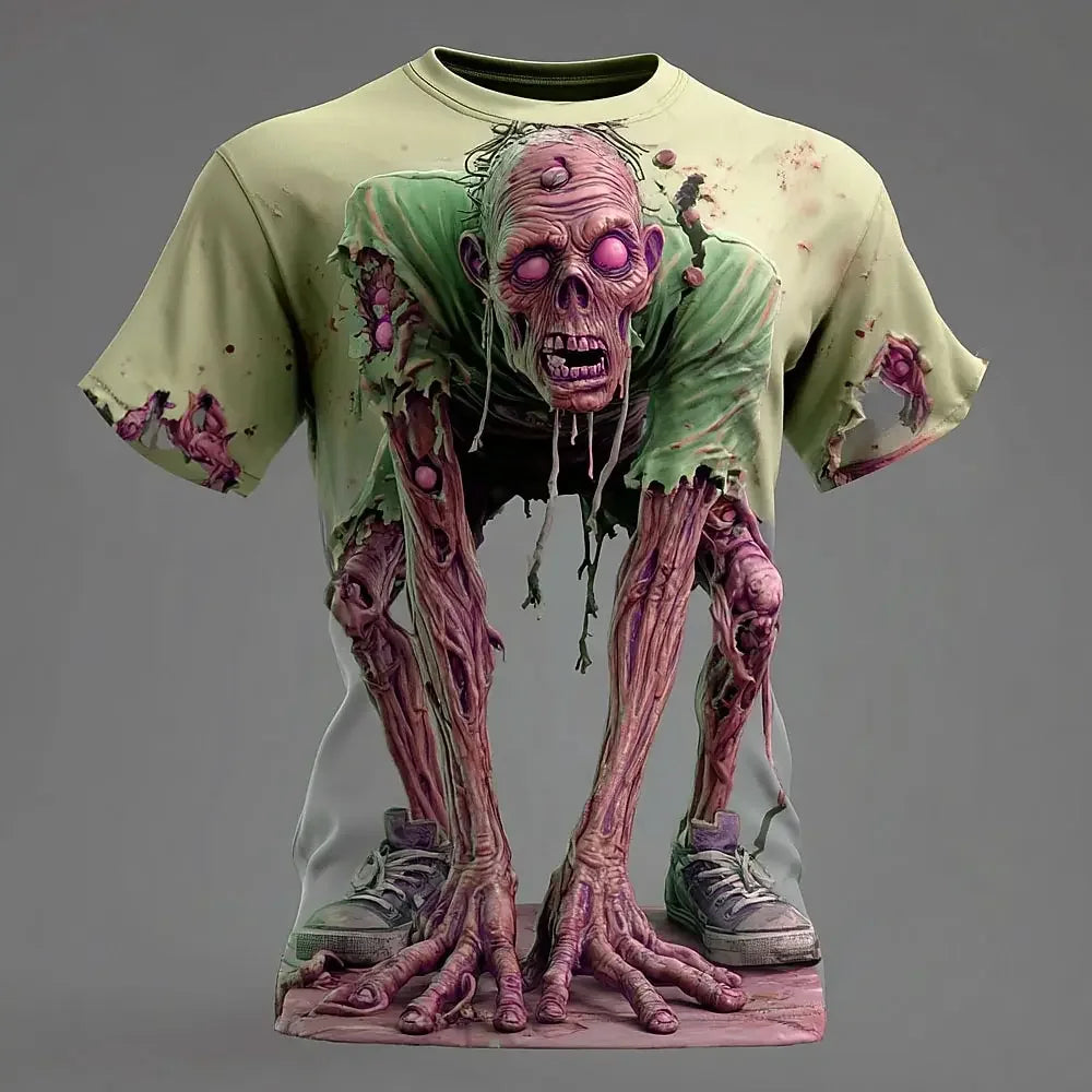 3D Zombie Halloween Graphic T-Shirt