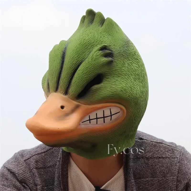 Halloween Costume Yellow Duck Head Party Animal Mask Cosplay Prop Latex Masks Green Fish Mask Funny Duck Bill