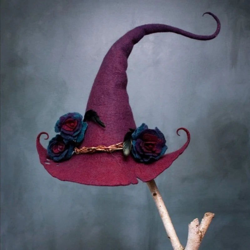 Adjustable Wide Brim Halloween Party Fashion Felt Witch Hats Magic Wizard Hat - product image 4