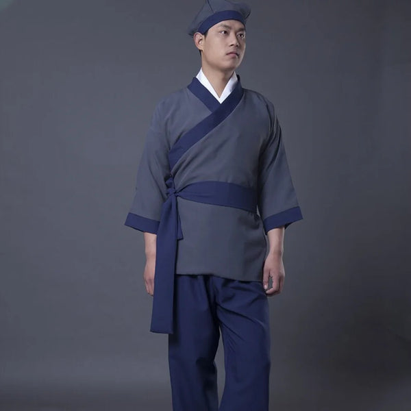 Men's Ancient Chinese Servant Farmer Hanfu Adultchinese Costume