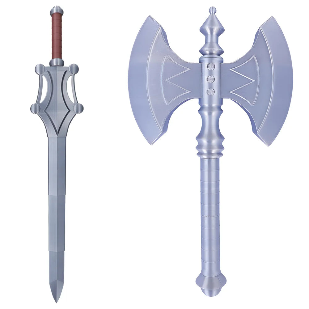 Skeleton Fantasy Villain Battle Axe Power Sword Universe Master Cosplay Toy Prop Sword Knight Weapons Replica