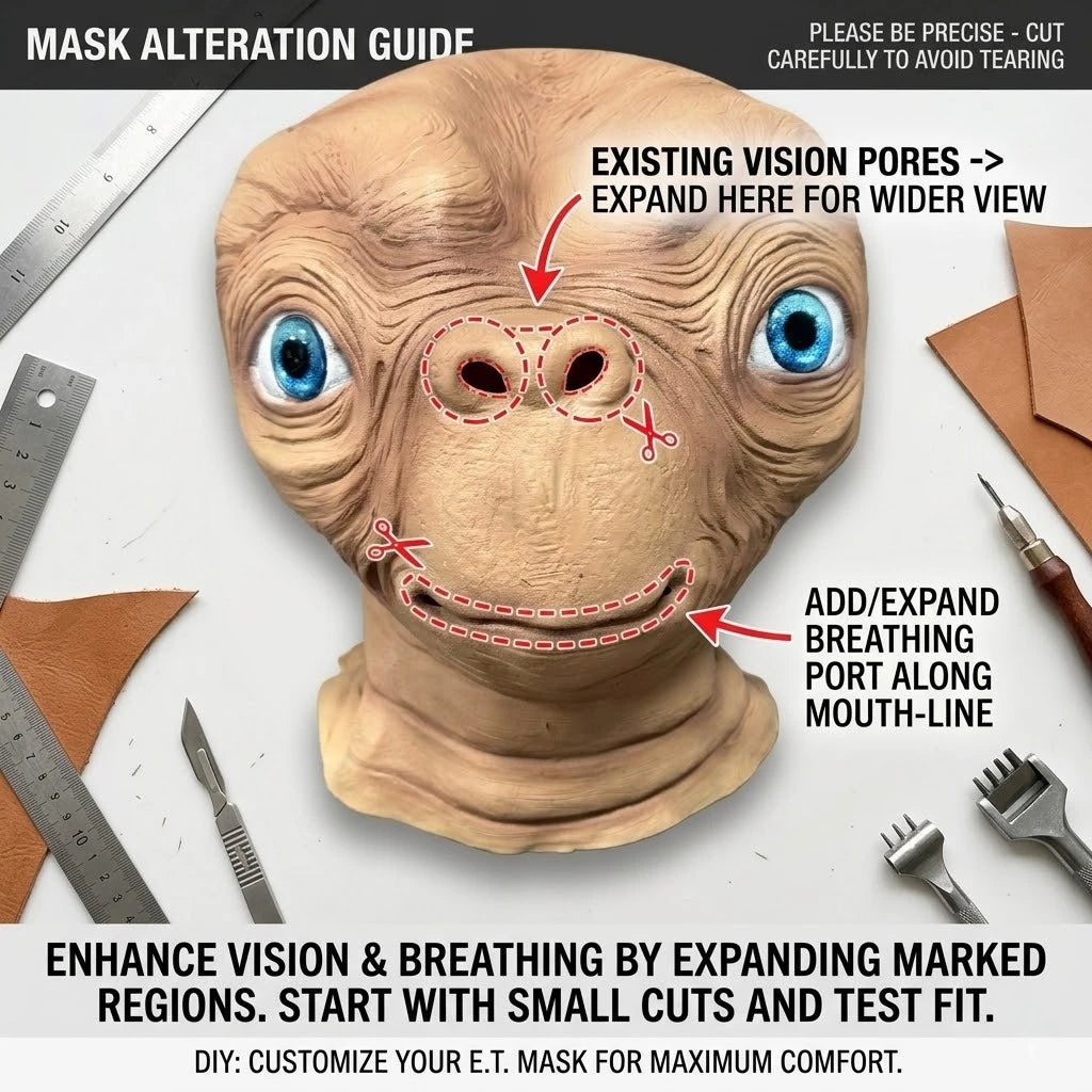 ET Alien Latex Mask Halloween Carnival Party Movie E.T. the Extra-Terrestrial RealisticCosplay