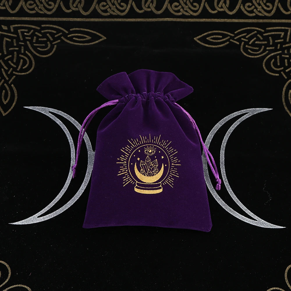 Embroidered Velvet Tarot Card Storage Bag