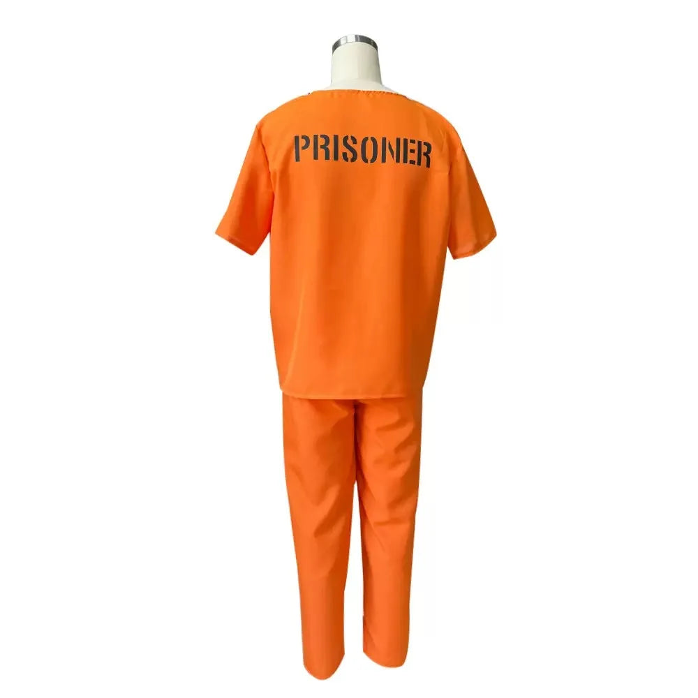 Adults Unisex Convicted Costume Prisoner Orange Prisoner Jumpsuit Jailbird Outfits