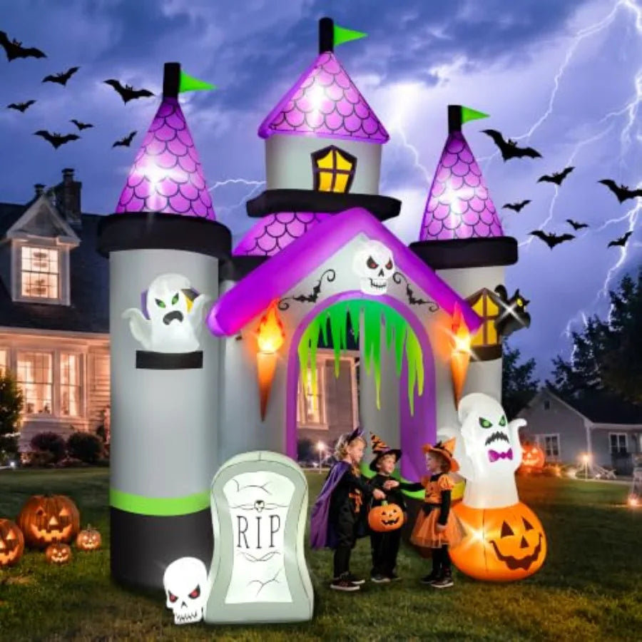 12.5FT Tall Inflatables Archway Haunted House Castle Giant Ghost