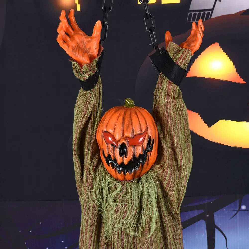 1-Piece Halloween Decoration Hanging Pumpkin Head Scream Sound Party Prop Haunted - product image 4