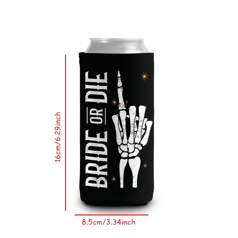 Bride or Die Till Death Do We Party Bachelorette Party Black Can Cooler - product image 2