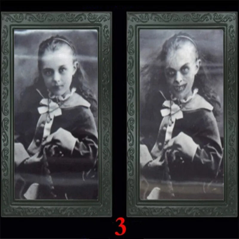 Halloween Party Horror Props 3D Changing Face Ghost Picture Frame Scary Wall - product image 4