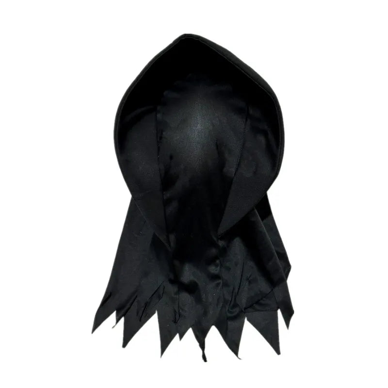 Halloween Grim Reaper Horror Costume Black Hooded Spooky Ghost Robe Dress Up Costume Adult Cosplay Mask - product image 5