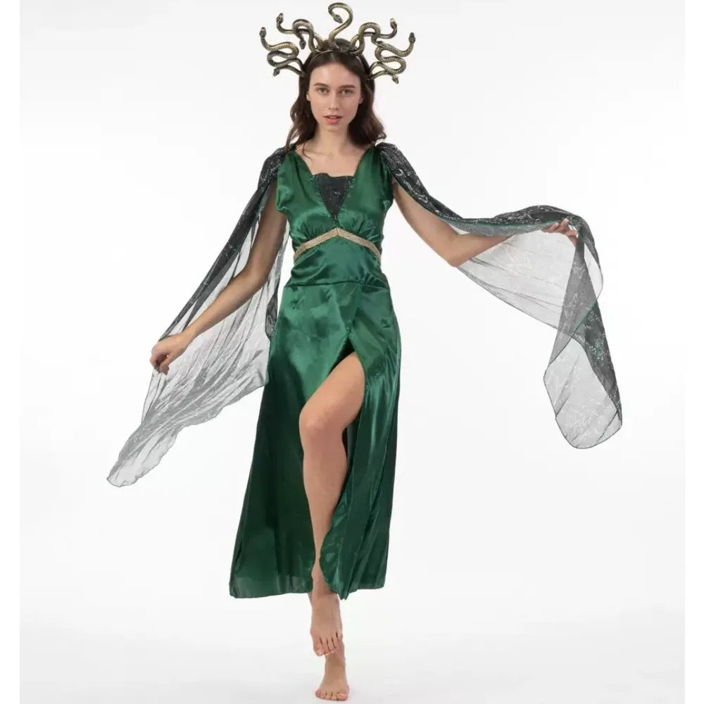 Women's Medusa Goddess Green Halloween Costume