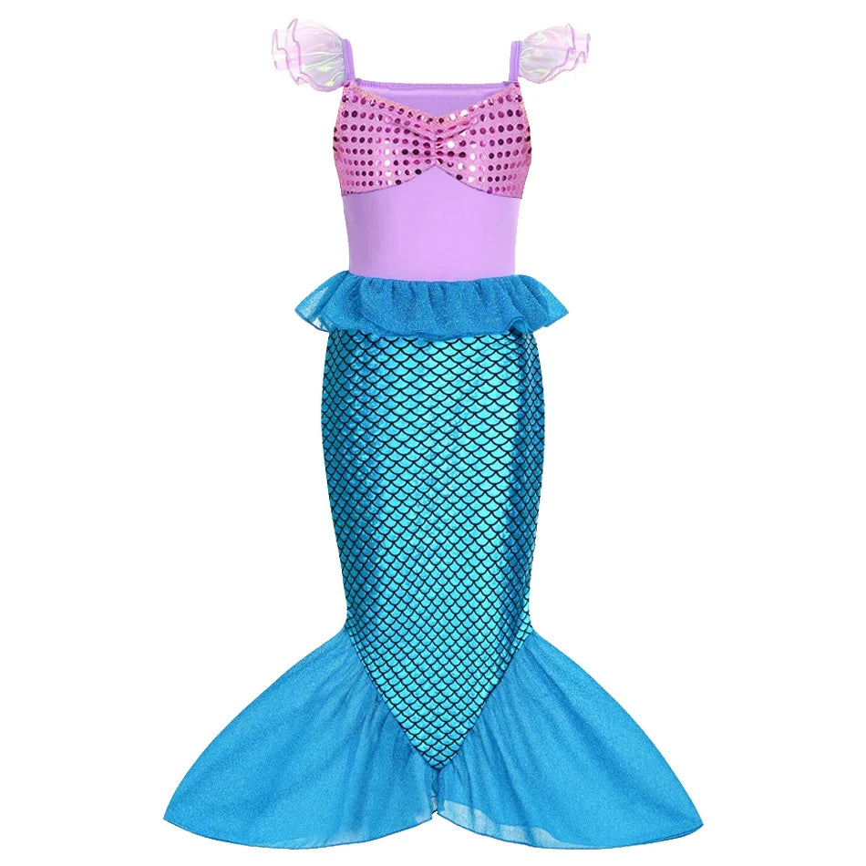 Kids' Princess Long-Haired Tower Princess Snow Kingdom Princess Ice Queen Princess Birthday Costume - alternate view 9