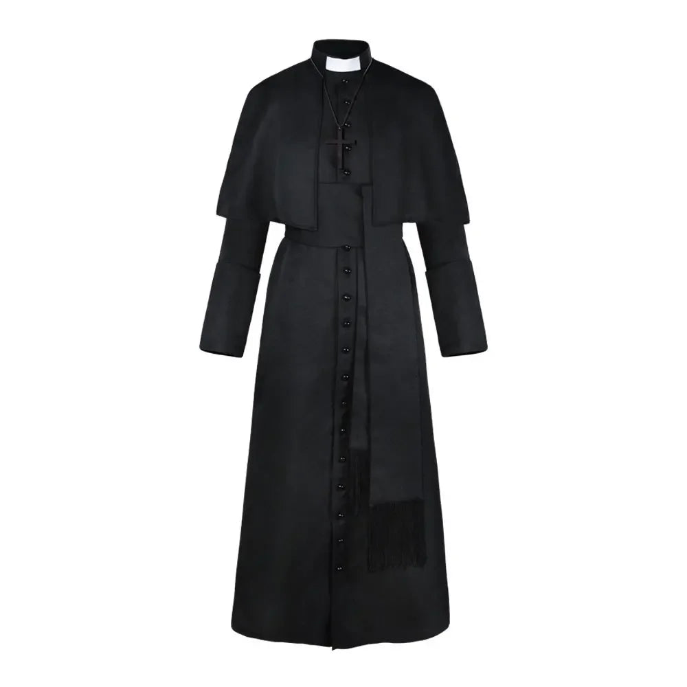Adult Medieval Hooded Monk Renaissance Priest Uniforms Robe Witch Costume - alternate view 5