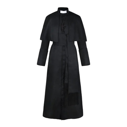 Adult Medieval Hooded Monk Renaissance Priest Uniforms Robe Witch Costume - alternate view 5
