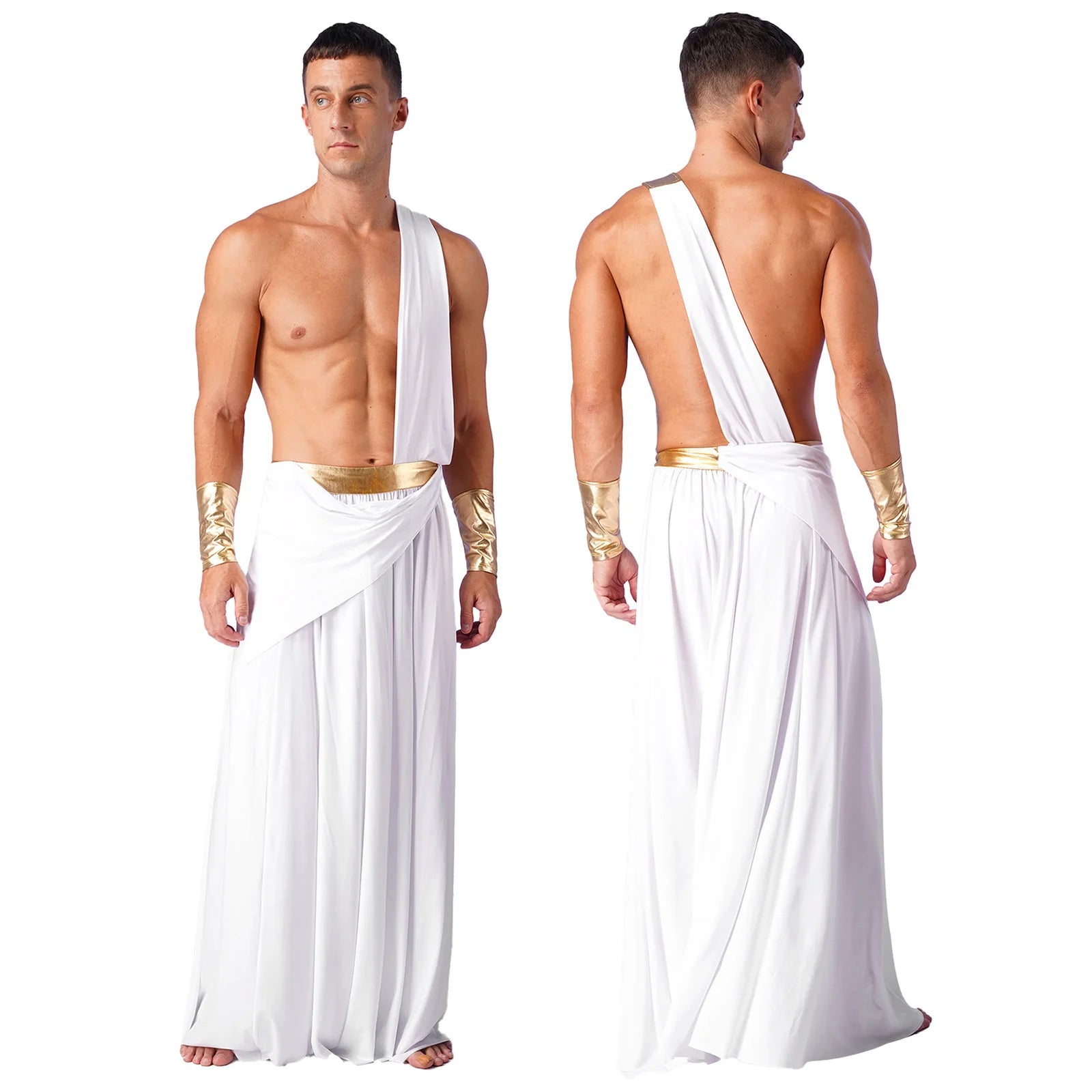 Mens Ancient Greece God Roman Prince Emperor Cosplay Costumes Halloween Greek Robe Warrior Gladiator Toga - product image 7