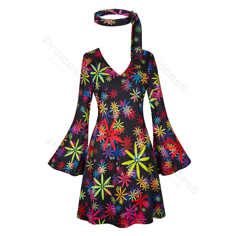 70s Costume Disco Dresses for Women Halloween Costume Sexy Hippie Costume Disco Dress with Disco Headband 70s - product image 28