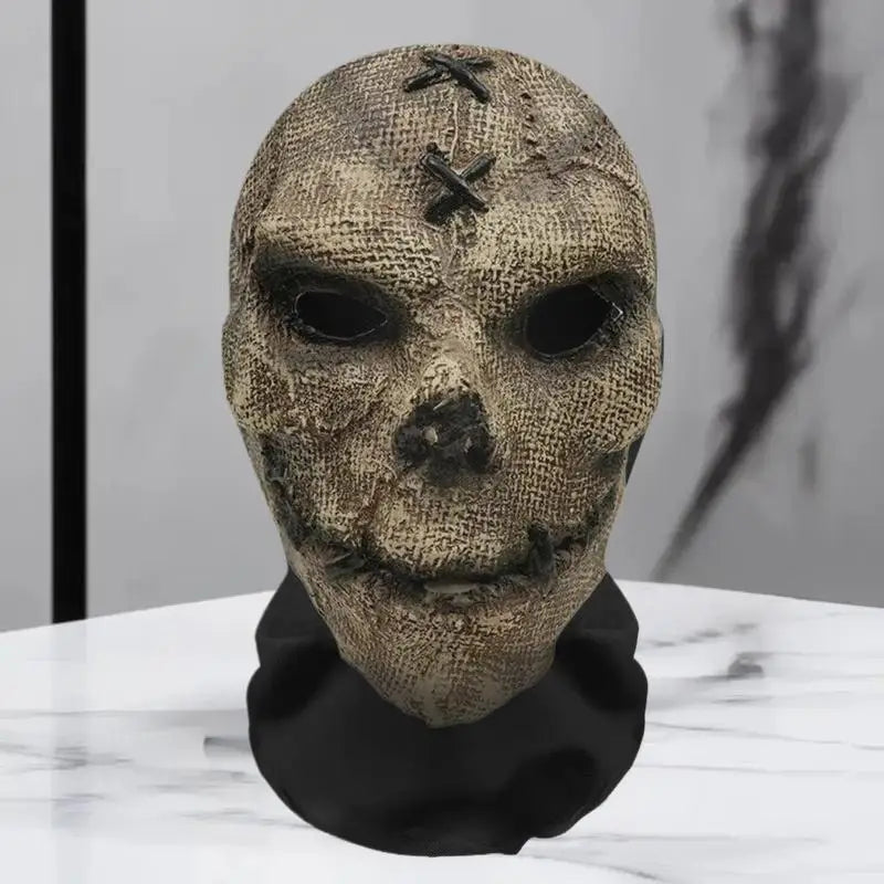 Halloween Ghost Face Full Mask, 3D Printed Stretchable Mesh, Comically Horrifying Cosplay Party Skull - product image 5