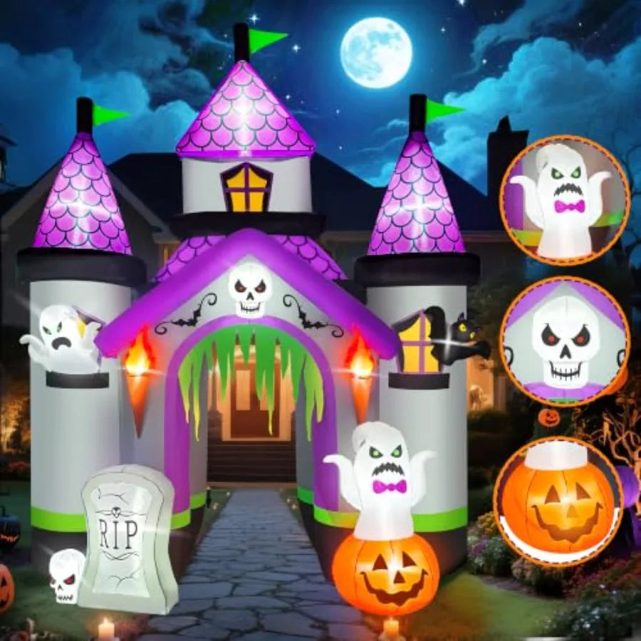 12.5FT Tall Inflatables Archway Haunted House Castle Giant Ghost