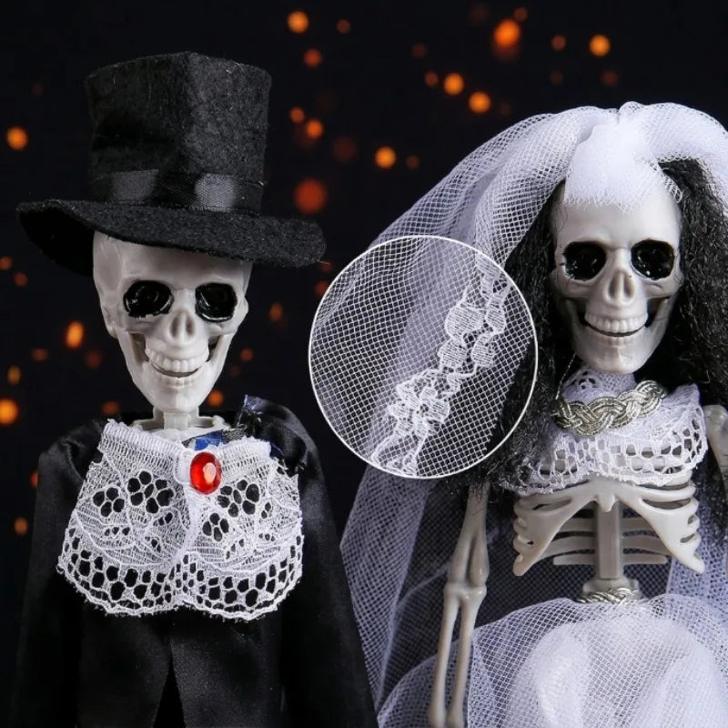Halloween Skeleton Bride Groom Hanging Ornament Mini Wedding Skull Doll - product image 4