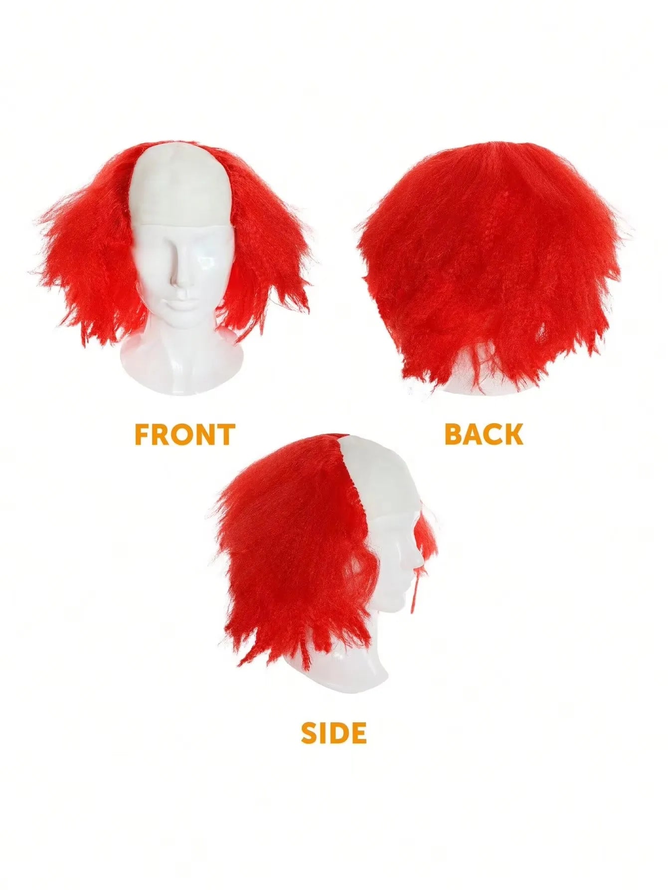 1pc Terrifying Bald Clown Red Wig Halloween Clown Style Wig Halloween Night Scary Prop - View 4