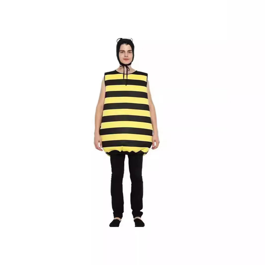 Family Animal Costumes for Men Women Halloween Fancy Bee Costume Outfits Adults Toddler - YELLOW / L