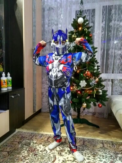 Boys Optimus Muscle Prime Fancy Dress American Boy Superhero Purim