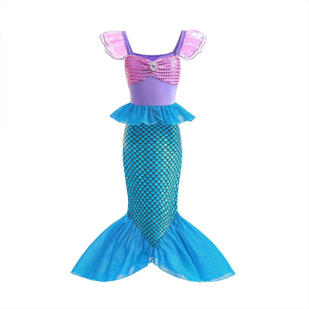 Ariel-Inspired Mermaid Princess Costume for Girls | Dress-Up Gown