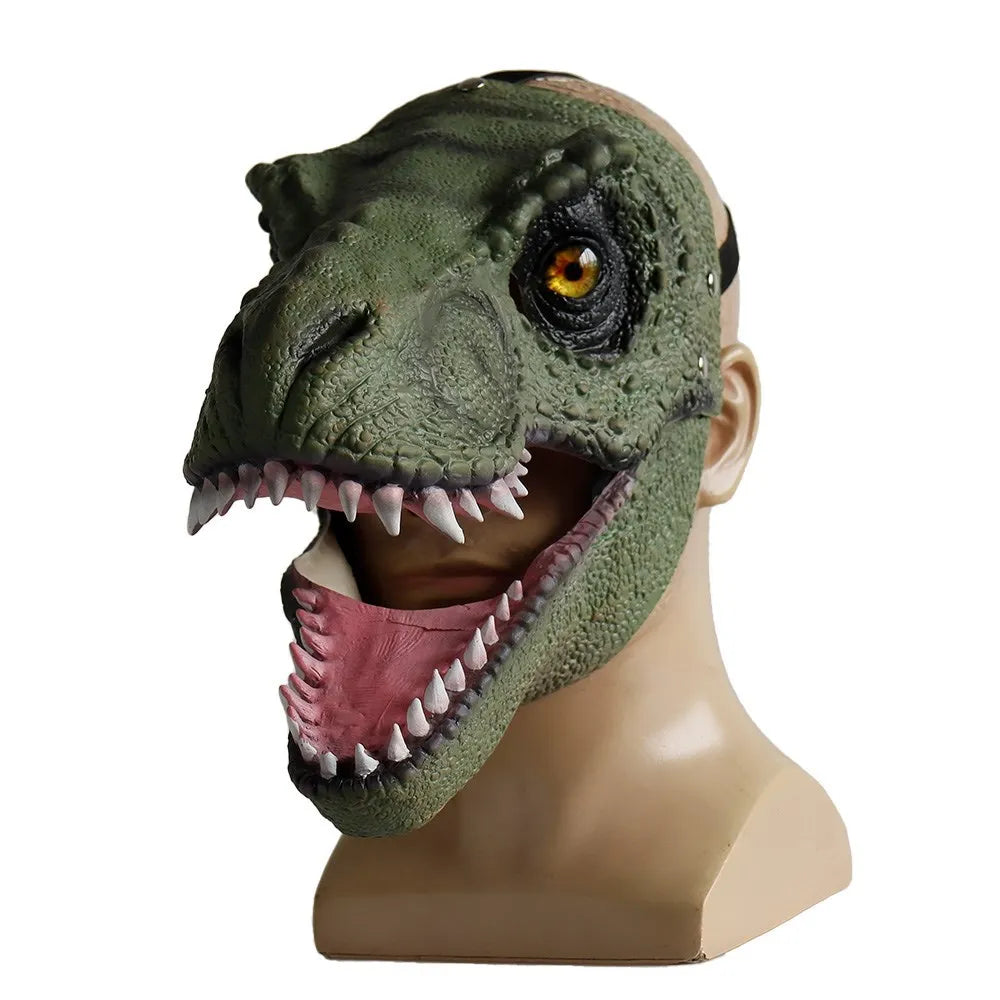 Child Horror Dinosaur Headgear Maks Cosplay Kids Scary Dragon Moveable Open Mouth Latex Mask Halloween Party - product image 
