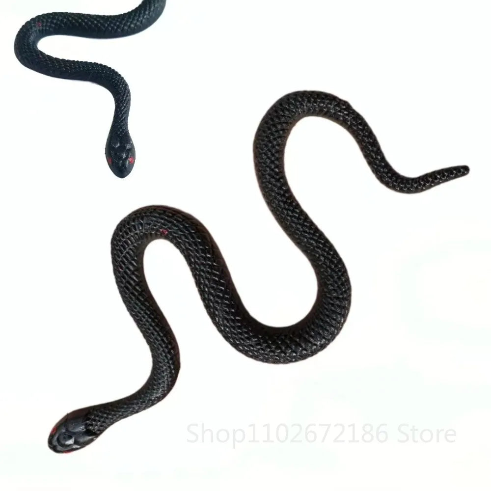 Black Fake Snake Halloween Decorations – 12–36 Pack