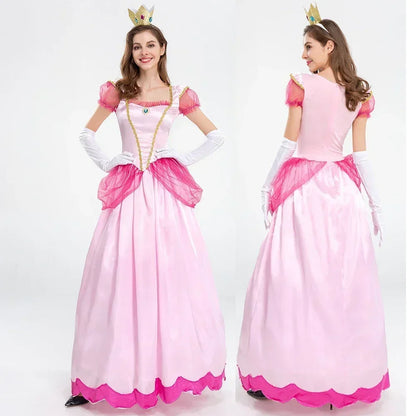Adult Princess Peach Costume Women Cosplay Party Halloween Masquerade Dress Up Clothing for Women Pink - product image 1