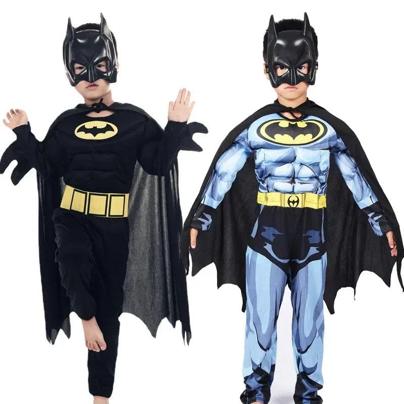 Halloween Kids Boys Bat Costume Batboy Fancy Black Superhero Costume Kids Costume Outfits - only jumpsuit / 110