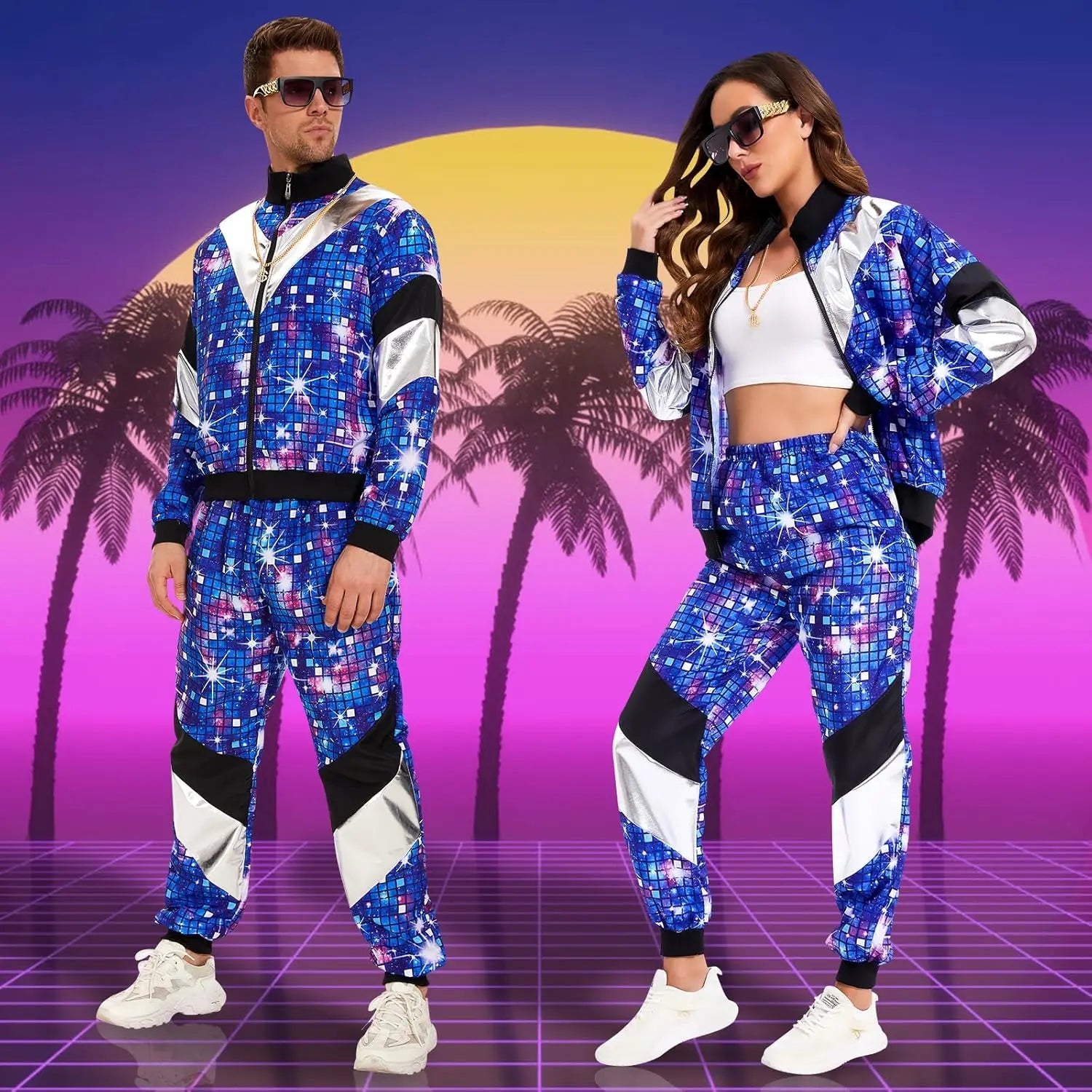 Women's Men's Costume 80s 90s Suit Party Accessories Disco Jacket Trousers Outfit Women's Men's Costume - product image 3