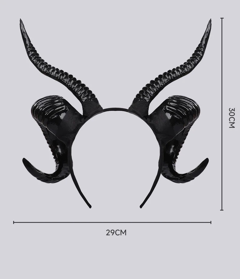 Halloween costume headwear, sheep horn headband, sheep horn cosplay party, ball costume props, dark style